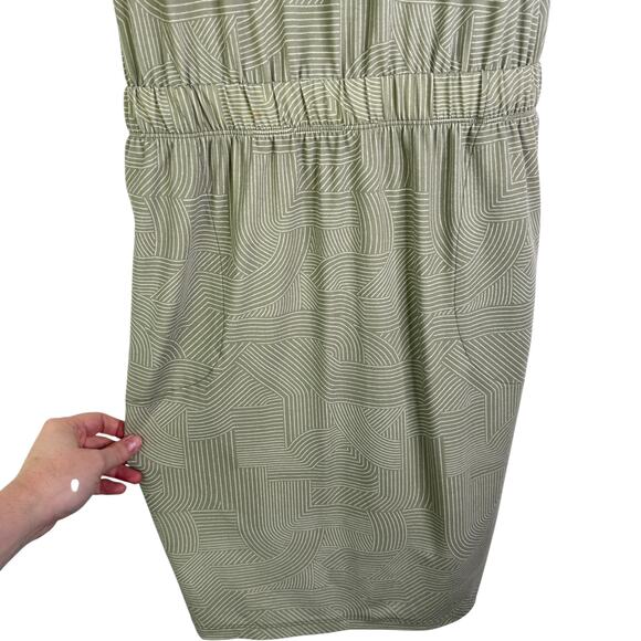 Prana Kamen Dress Green Striped Sleeveless Tank Racerback Stretchy Dress Large L - Picture 4 of 15